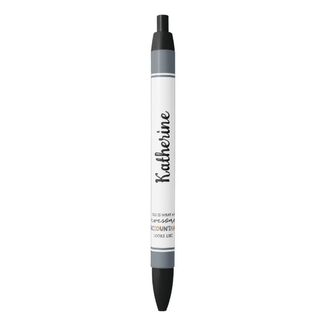 Personalised Accountant Funny Awesome Accountant Black Ink Pen (Front Vertical)