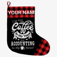 Personalised Accounting Coffee In My Veins Plaid
