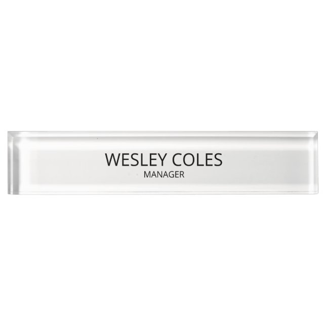 Personalised Acrylic Name Block, Optional Wooden B Nameplate (Front)