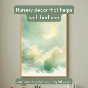 Personalised Acrylic Nursery Sign   Moon & Stars