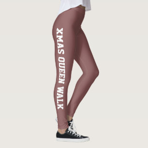 Personalised Active Women Christmas Roosewood Red Leggings