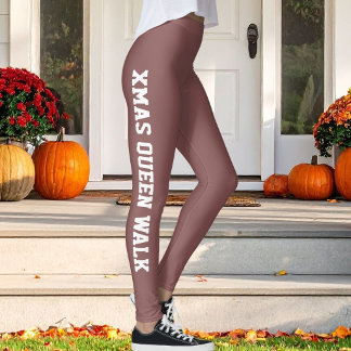 Personalised Active Women Christmas Roosewood Red Leggings