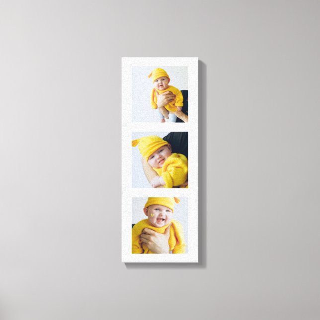 Personalised Add 3 Photographs Custom Made Canvas Print (Front)