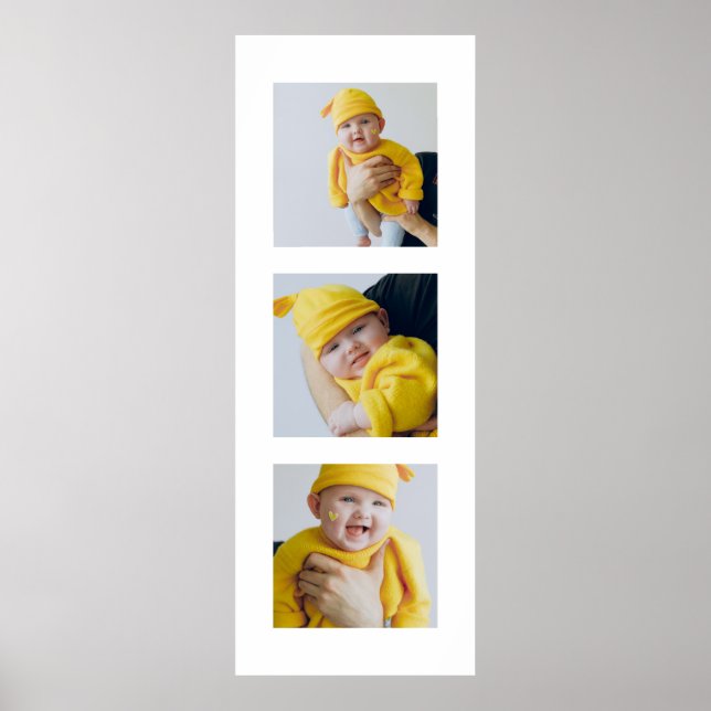 Personalised Add 3 Photographs Custom Made Poster (Front)