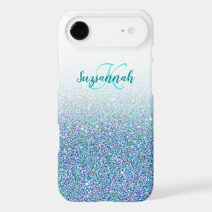 Personalised Add A Name Blue Green Glitter Ombre