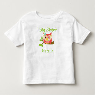 Personalised Add a Name Owl Big Sister Toddler T-Shirt