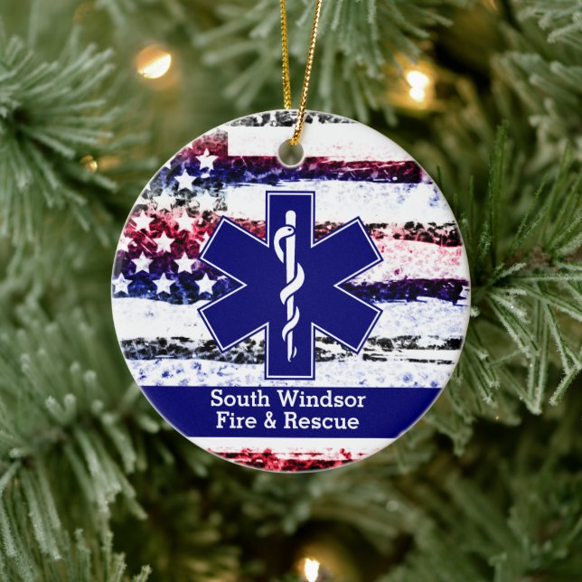 Personalised Add Dept EMS Star Life Logo Ornament (Tree)
