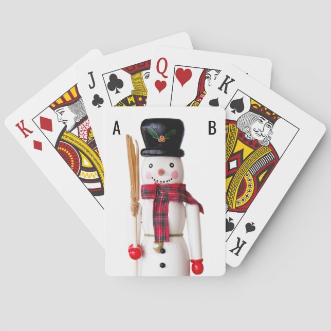 Personalised (Add Initials) Snowman Nutcracker Playing Cards (Back)