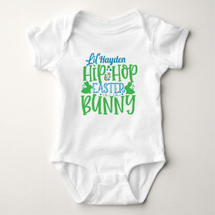 Personalised ADD NAME Lil Hip Hop Easter Bunny Baby Bodysuit