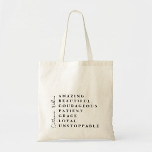 Personalised Add Name Positive Affirmations Gift Tote Bag