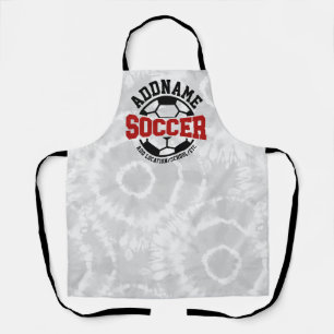 Personalised ADD NAME Soccer Player Team Tie-Dye Apron