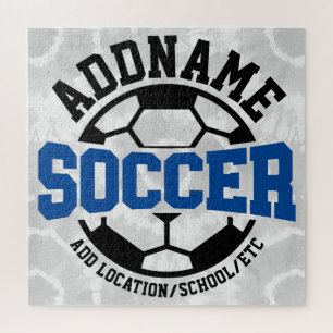 Personalised ADD NAME Soccer Player Team Tie-Dye Jigsaw Puzzle