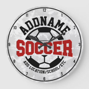 Personalised ADD NAME Soccer Player Team Tie-Dye Large Clock
