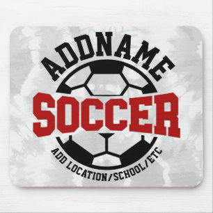 Personalised ADD NAME Soccer Player Team Tie-Dye Mouse Pad