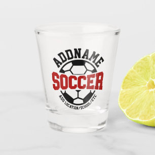Personalised ADD NAME Soccer Player Team Tie-Dye Shot Glass