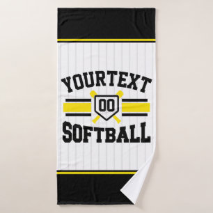 Personalised ADD NAME Softball Player Varsity Team Bath Towel Set