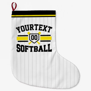 Personalised ADD NAME Softball Player Varsity Team Large Christmas Stocking