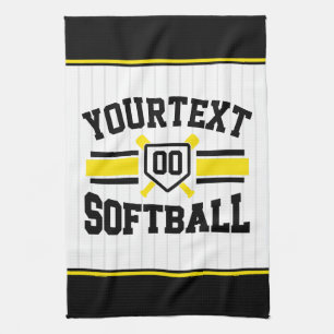 Personalised ADD NAME Softball Player Varsity Team Tea Towel