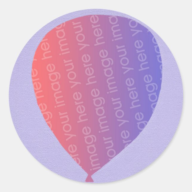 Personalised Add Photo Balloon Birthday Stickers (Front)