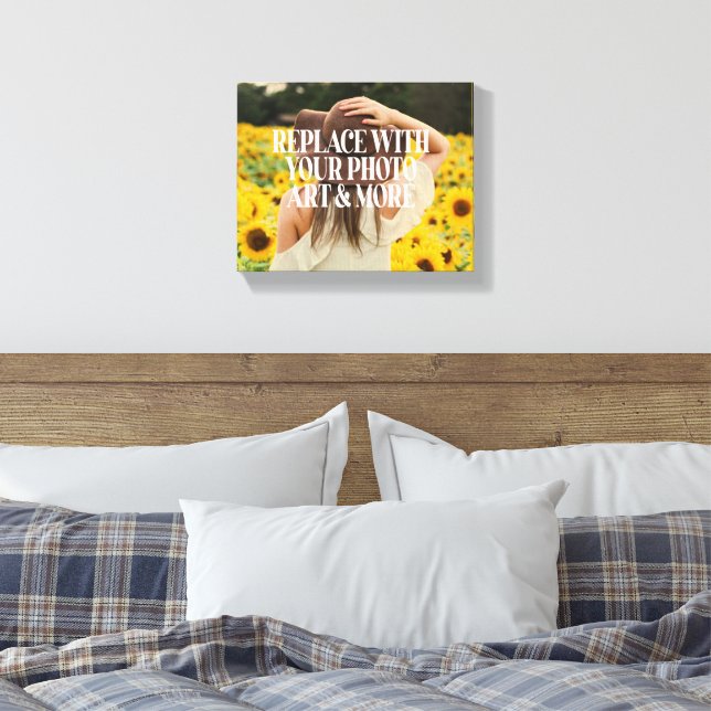 Personalised Add Photograph Art Custom Made Canvas Print (Insitu(Bedroom))
