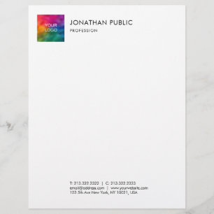 Personalised Add Your Business Company Logo Simple Custom Letterhead