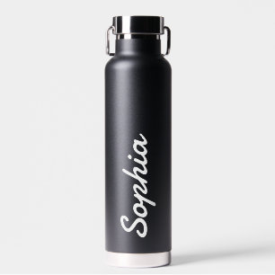 Personalised Add Your Name Black Insulated Water Bottle