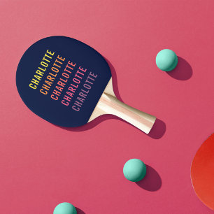 Personalised Add Your Name Fun Colour Gradient Ping Pong Paddle