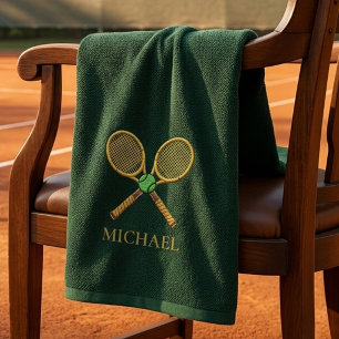 Personalised Add Your Name Tennis Ball Rackets     Hand Towel
