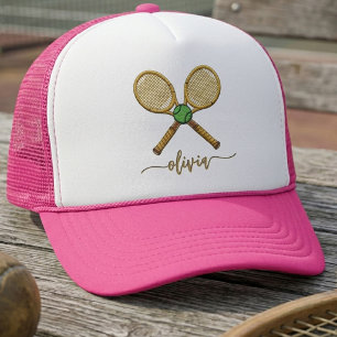 Personalised Add Your Name Tennis Ball Rackets Trucker Hat