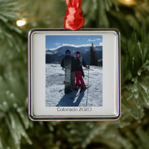Personalised Add Your Own Photo Christmas Metal Tree Decoration