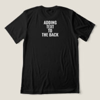 Personalised Adding Text To The Back Custom