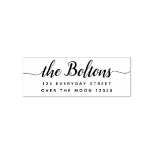 Personalised Address Family Name Modern 3 Line Self-inking Stamp
