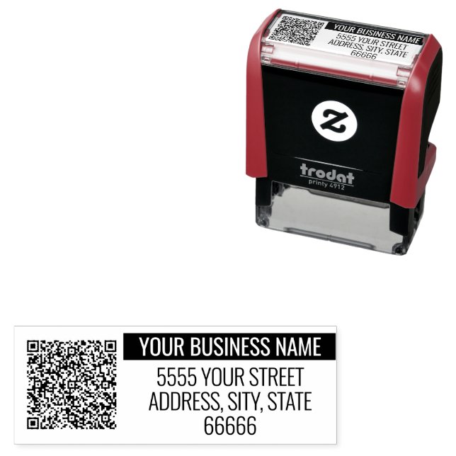 Personalised Address QR Code Self-inking Stamp (In Situ)