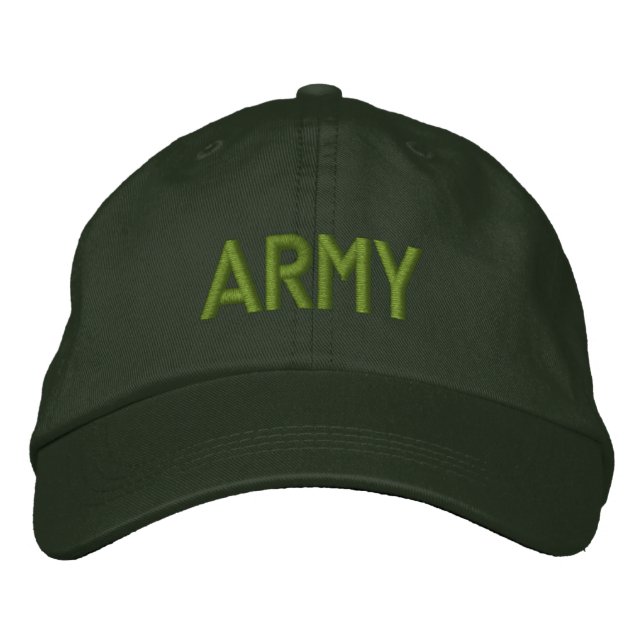 Personalised Adjustable Hat... ARMY Embroidered Hat (Front)