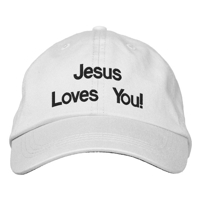 Personalised Adjustable (Jesus Loves You) Hat (Front)