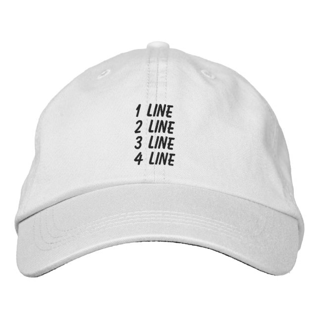 Personalised Adjustable Make It Yourself Embroidered Hat (Front)