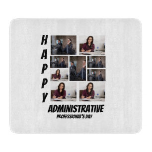 Personalised Admin Prof  Day  9 Photo Collage   Cutting Board