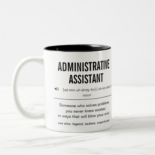 Personalised Administrative Assistant Funny Two-Tone Coffee Mug (Left)