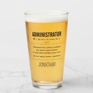 Personalised Administrator Funny Glass