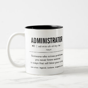 Personalised Administrator Funny Two-Tone Coffee Mug