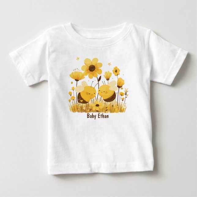 Personalised Adorable Bee-Themed T-Shirt (Front)