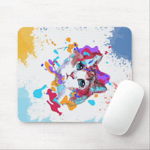 Personalised Adorable Cat   Colourful Cat Gifts Mouse Pad