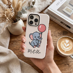Personalised Adorable Elephant with Balloon Phone iPhone 16 Pro Max Case
