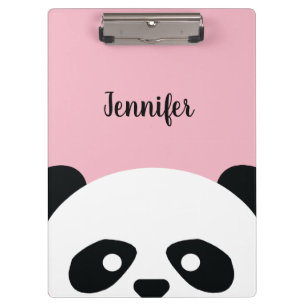 Personalised Adorable Panda Bear Pattern Kids Clipboard