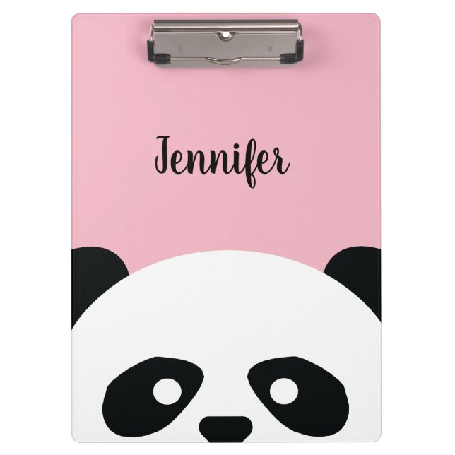 Personalised Adorable Panda Bear Pattern Kids Clipboard (Front)