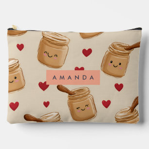 Personalised Adorable Peanut Butter Jar Pattern Accessory Pouch