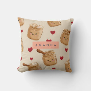 Personalised Adorable Peanut Butter Jar Pattern  Cushion