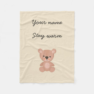 Personalised Adorable pink doll baby Fleece Blanket