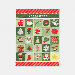 Personalised Advent Calendar Fleece Blanket