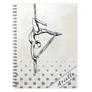 Personalised Aerial Dancer Dance Marble Check Cute Notebook